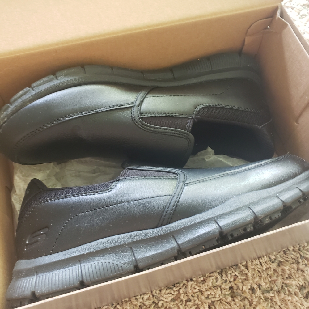 Skechers Women's Black Slip-On Work Sneakers